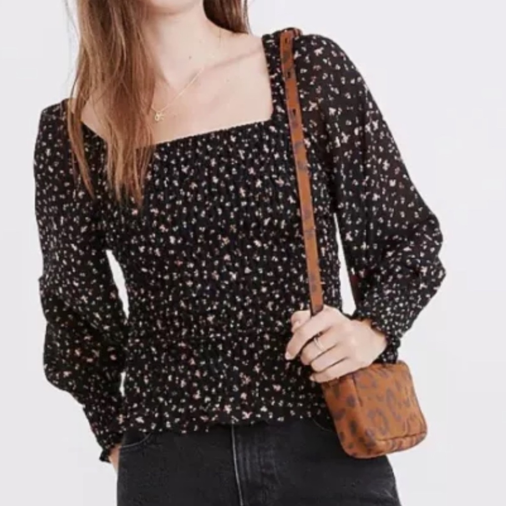 Madewell Smocked Top Size Large